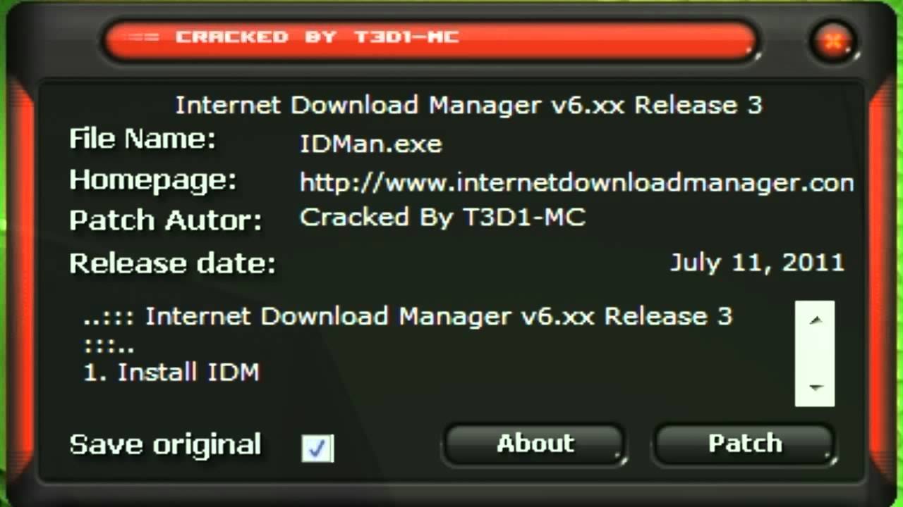 Idm v6 xx release 3 patch crack idm download full